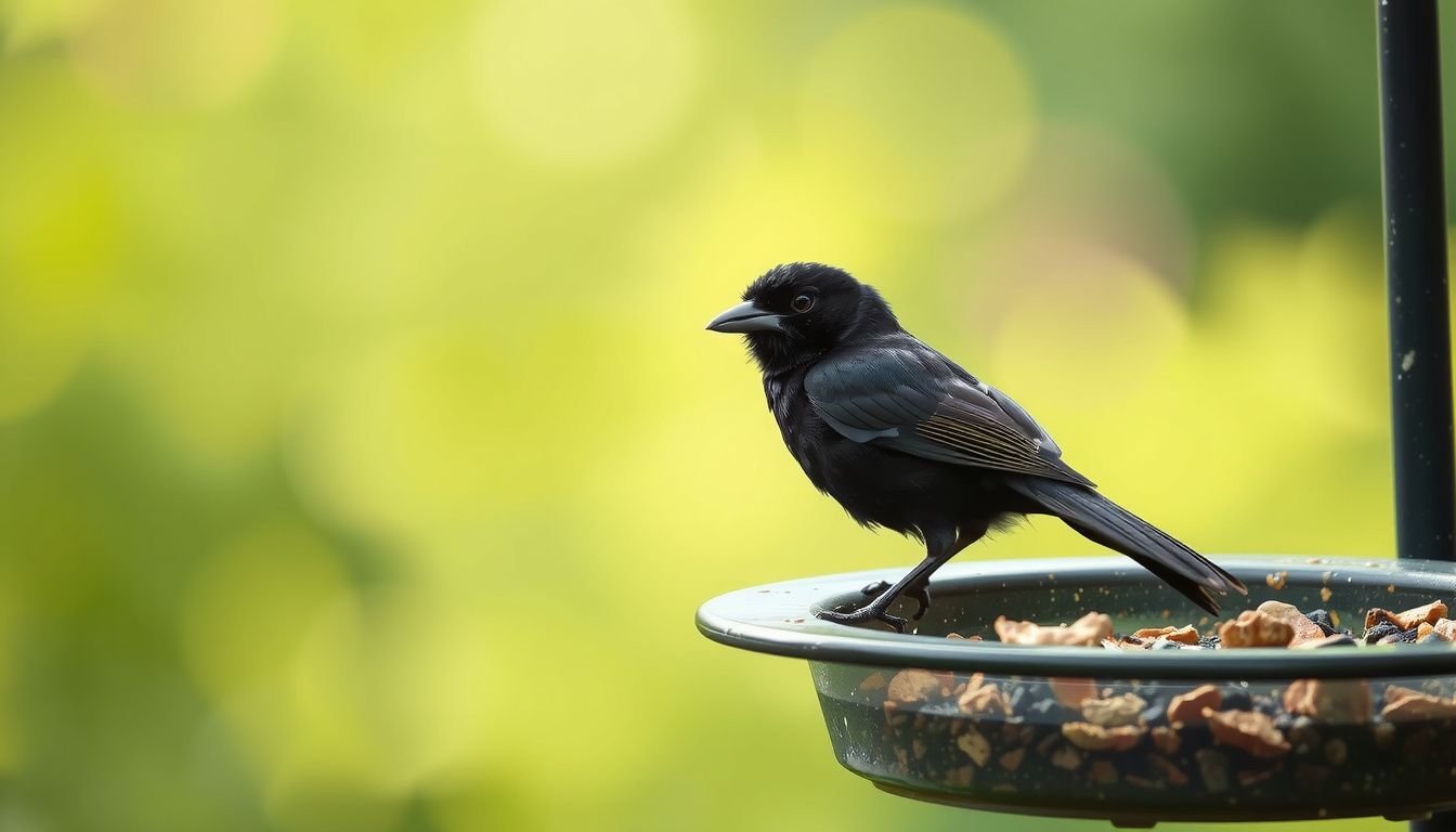 how to keep black birds away from feeders