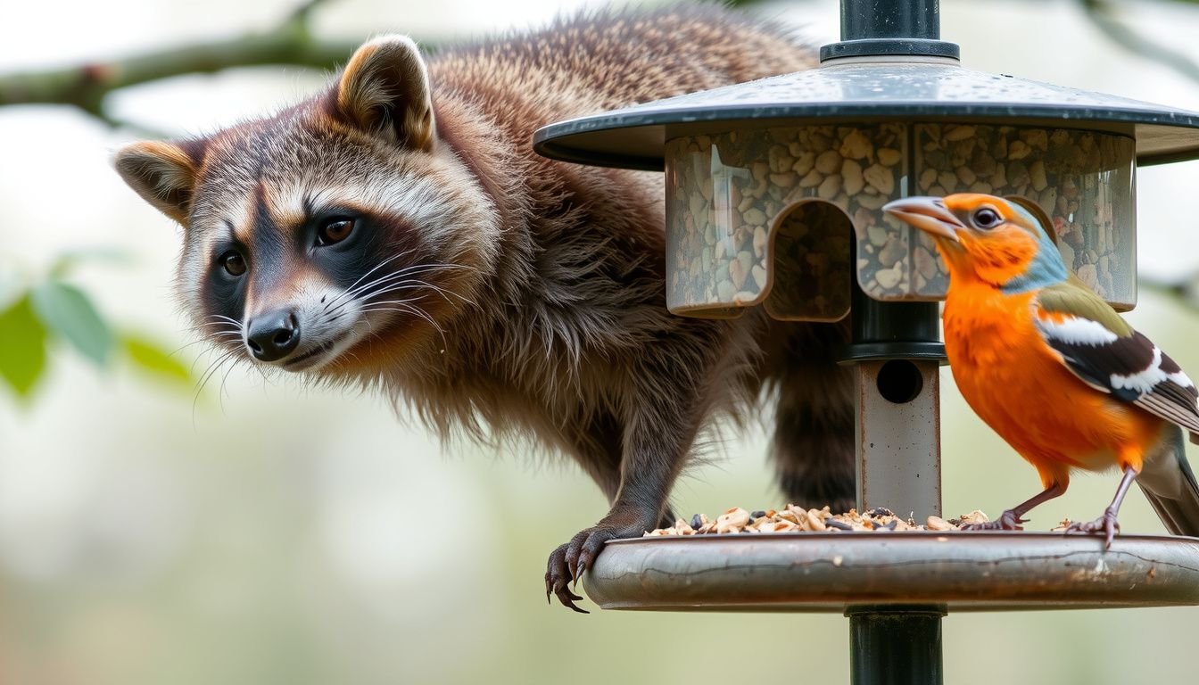 how to keep raccoons off bird feeders