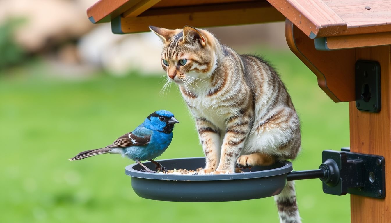how do you keep cats away from bird feeders