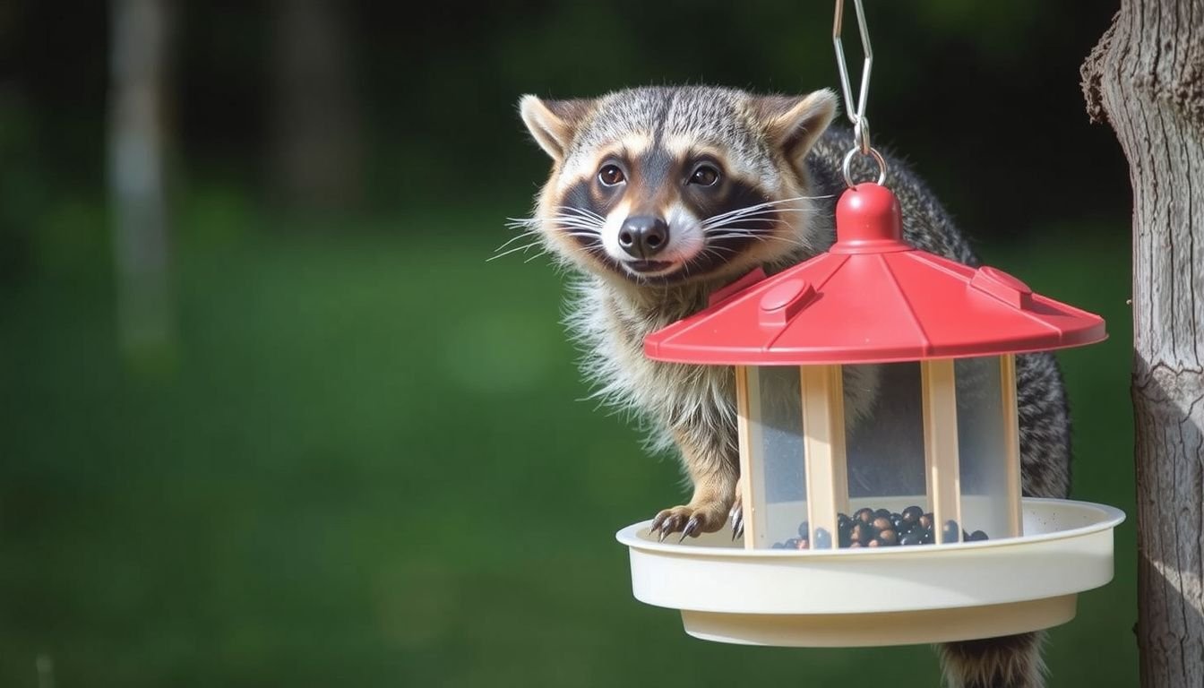 how to deter racoons from bird feeders
