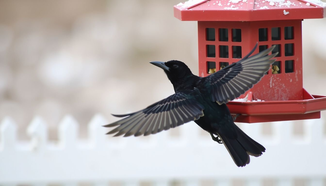 how to get rid of black birds in feeders