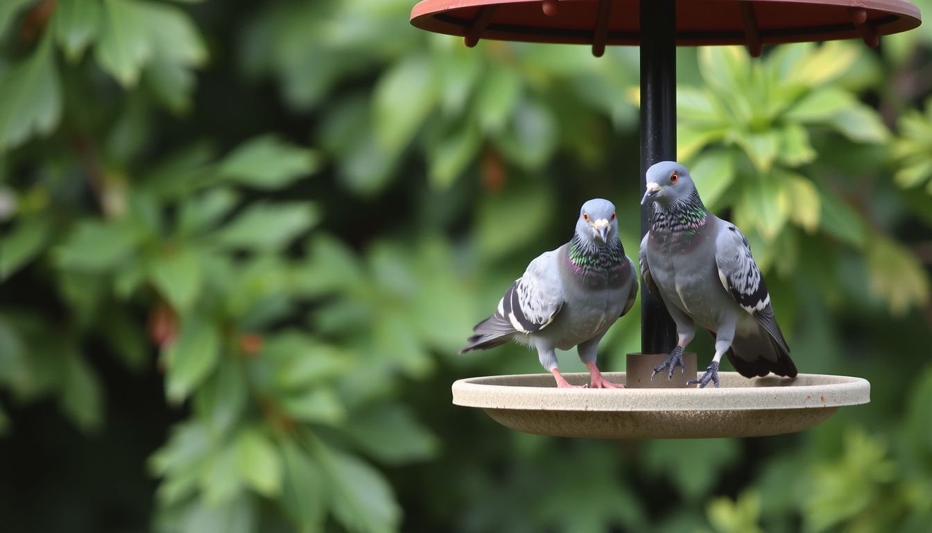 how to keep pigeons away from bird feeders