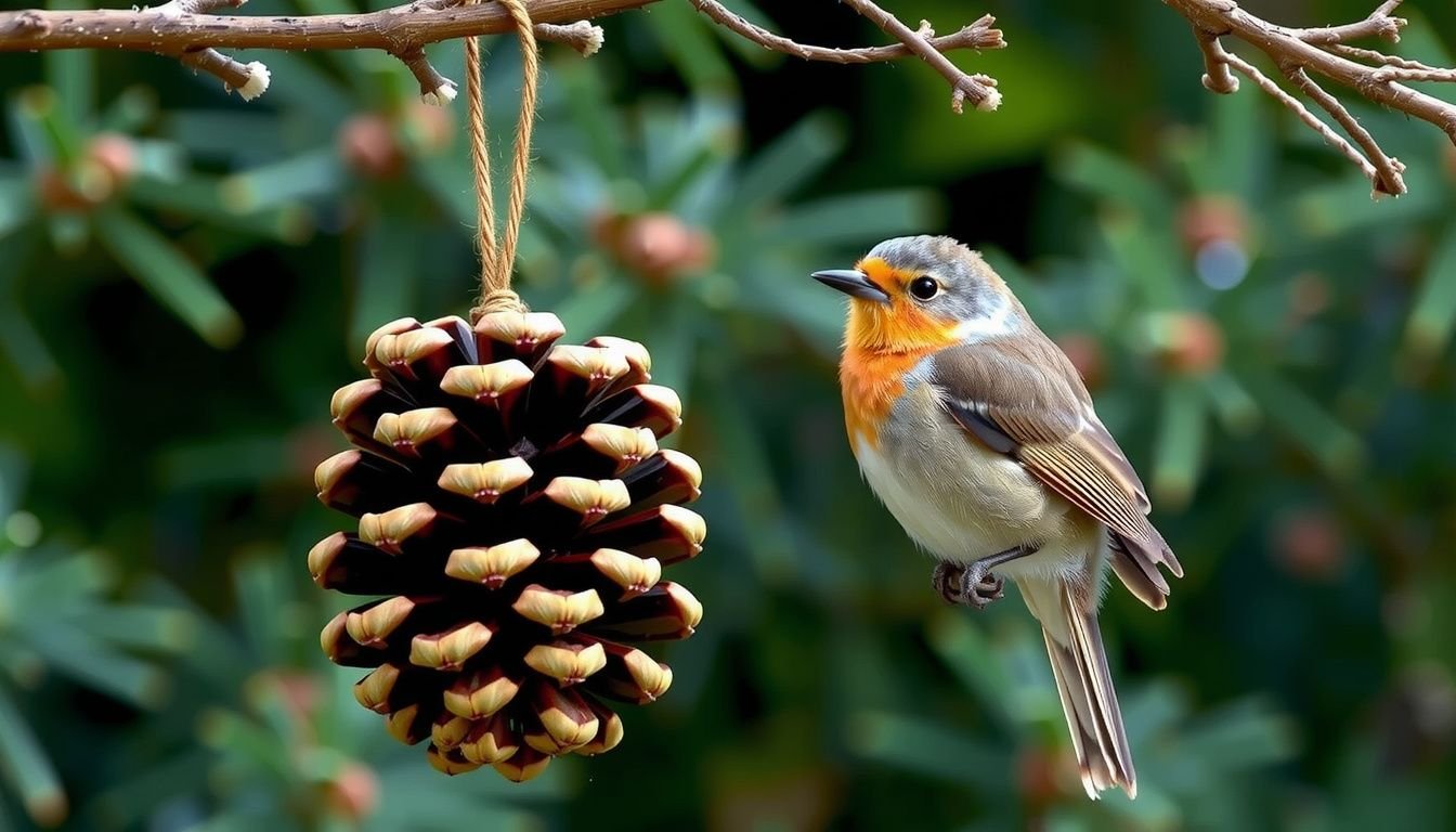 how to make pine cone bird feeders