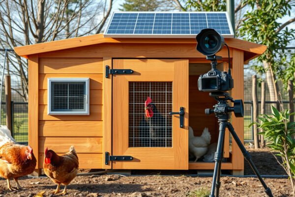 Best solar automatic chicken coop door with camera