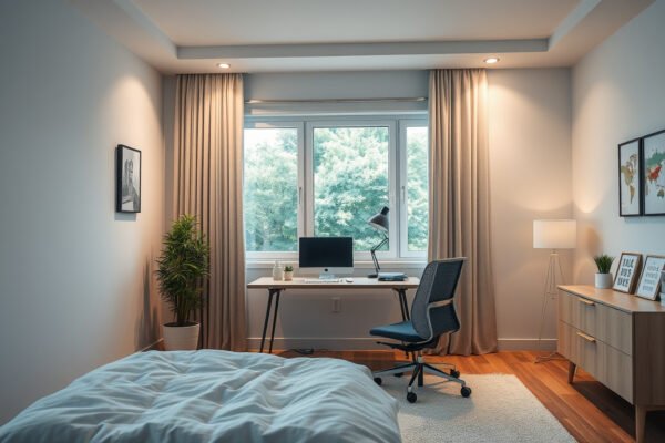 how to set up a home office in a bedroom