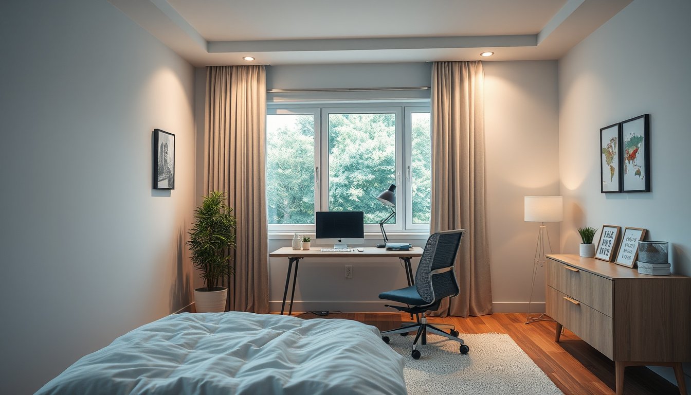 how to set up a home office in a bedroom